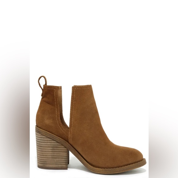 Steve Madden Sharini Chestnut Suede Leather Ankle Booties - Picture 3 of 13